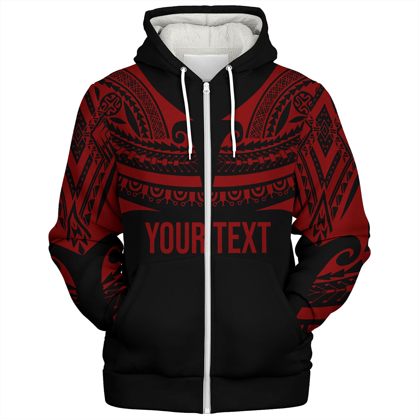 Polynesian Custom Personalised Sherpa Hoodie Polynesian Tattoo Style