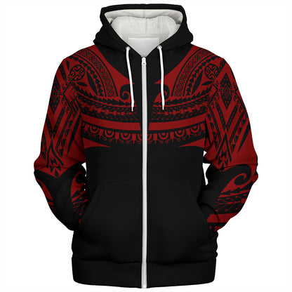 Polynesian Custom Personalised Sherpa Hoodie Polynesian Tattoo Style