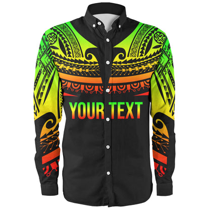 Polynesian Custom Personalised Long Sleeve Shirt Polynesian Tattoo Style