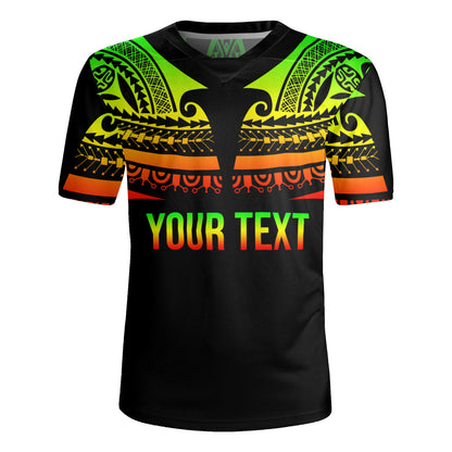Polynesian Custom Personalised Rugby Jersey Polynesian Tattoo Style