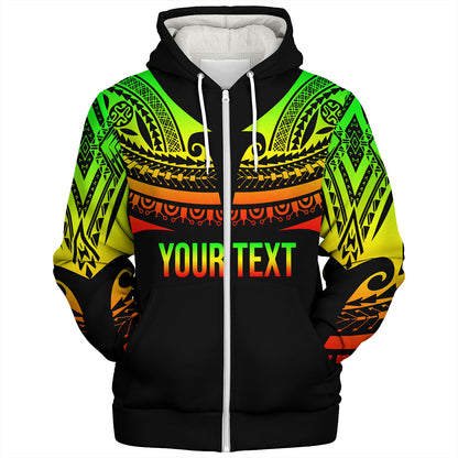 Polynesian Custom Personalised Sherpa Hoodie Polynesian Tattoo Style