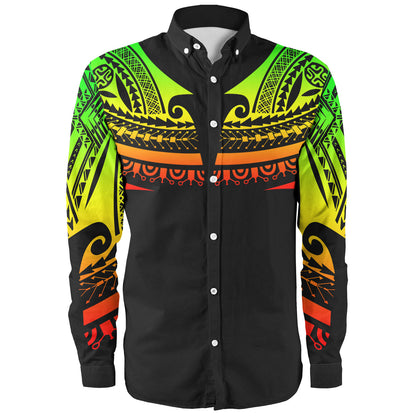 Polynesian Custom Personalised Long Sleeve Shirt Polynesian Tattoo Style