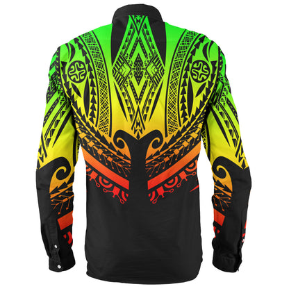 Polynesian Custom Personalised Long Sleeve Shirt Polynesian Tattoo Style