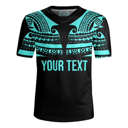 Polynesian Custom Personalised Rugby Jersey Polynesian Tattoo Style