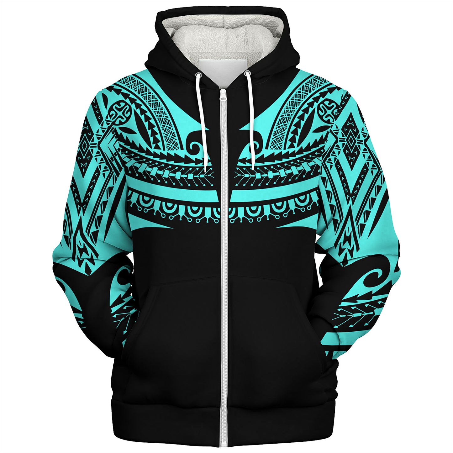 Polynesian Custom Personalised Sherpa Hoodie Polynesian Tattoo Style