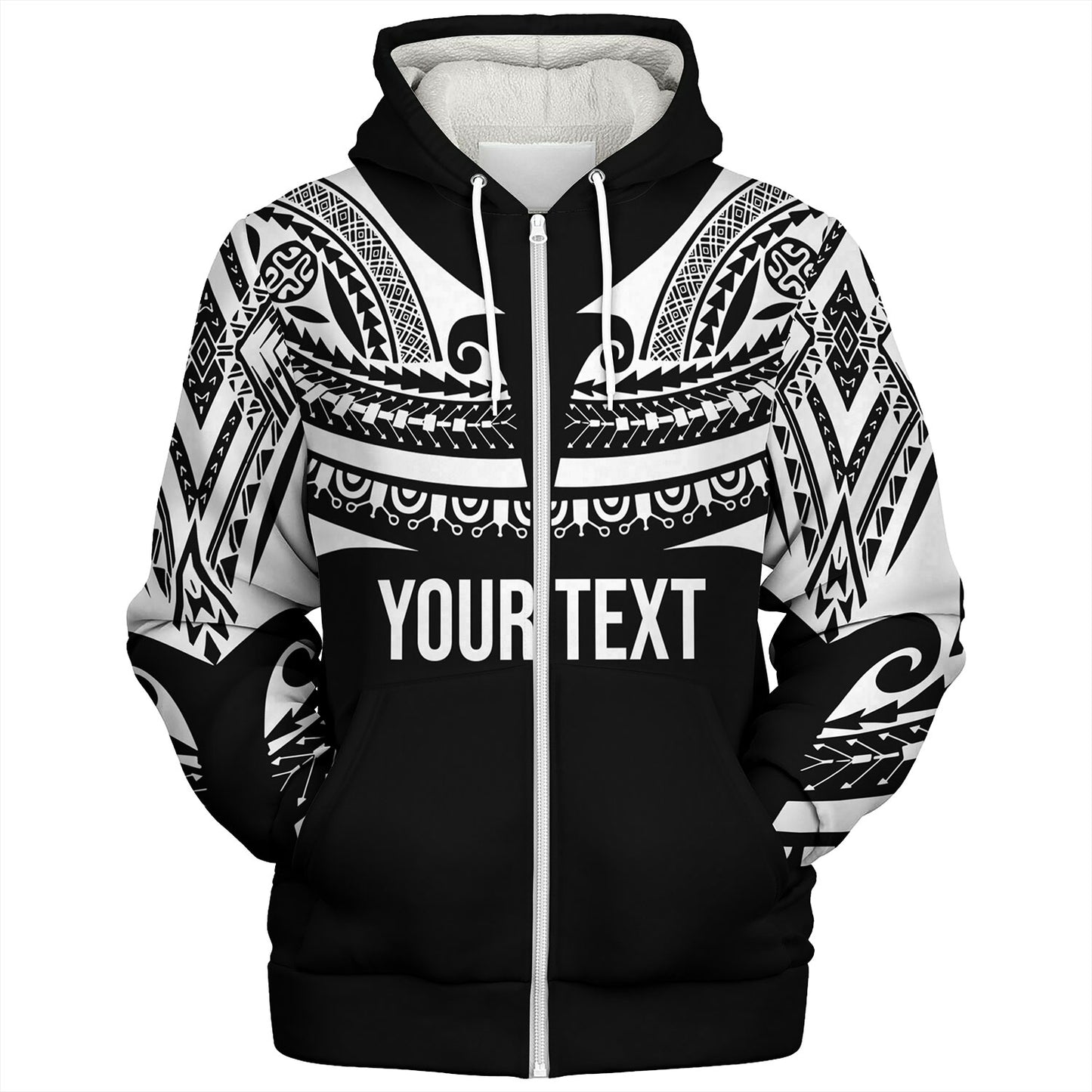 Polynesian Custom Personalised Sherpa Hoodie Polynesian Tattoo Style