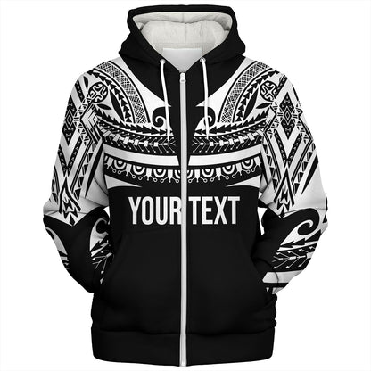 Polynesian Custom Personalised Sherpa Hoodie Polynesian Tattoo Style