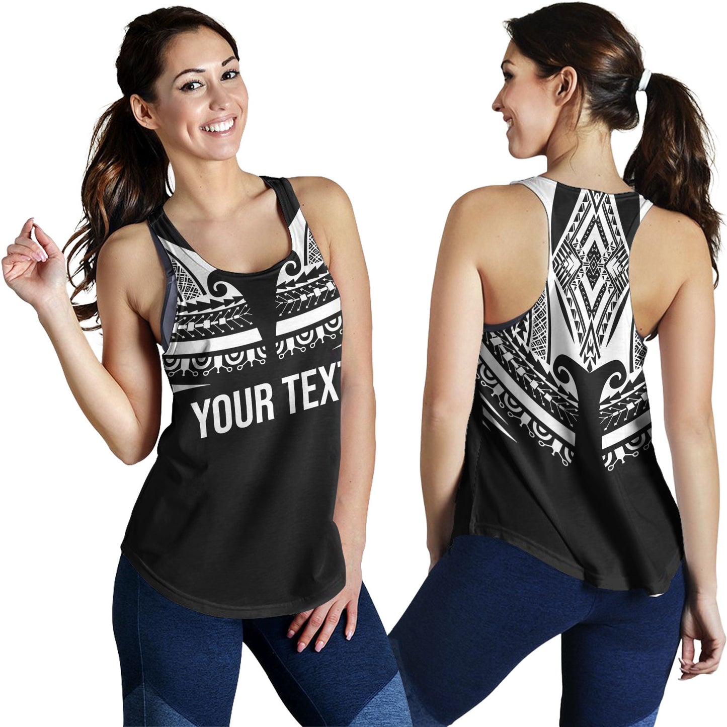 Polynesian Custom Personalised Women Tank Polynesian Tattoo Style