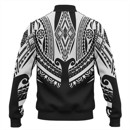 Polynesian Custom Personalised Baseball Jacket Polynesian Tattoo Style