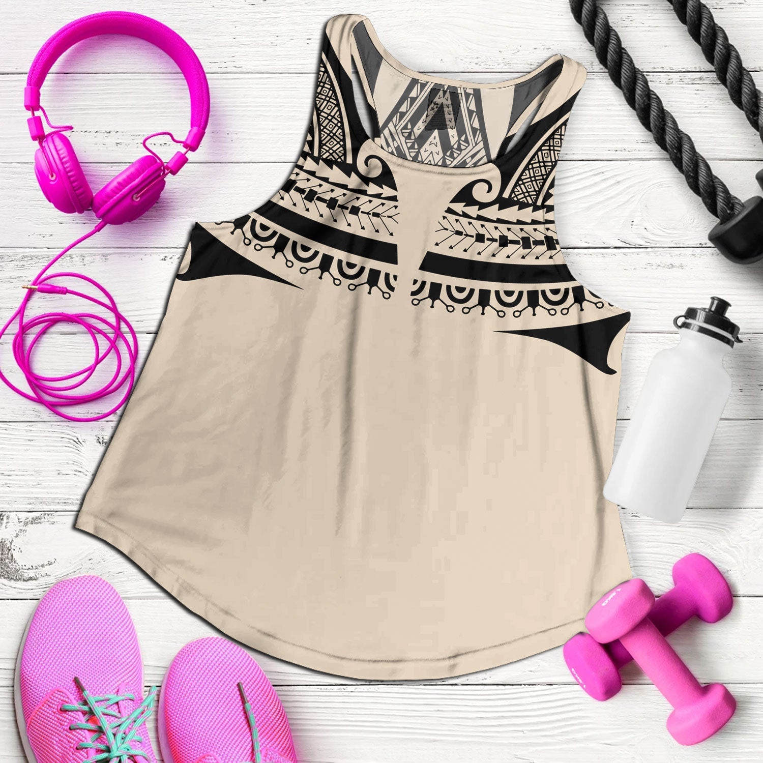 Polynesian Custom Personalised Women Tank Polynesian Tattoo Style
