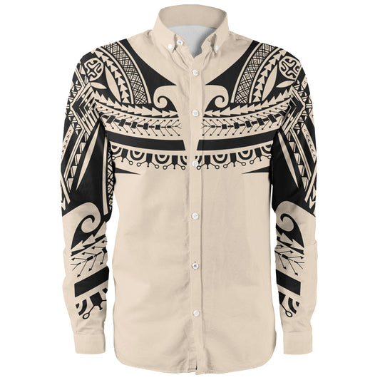 Polynesian Custom Personalised Long Sleeve Shirt Polynesian Tattoo Style