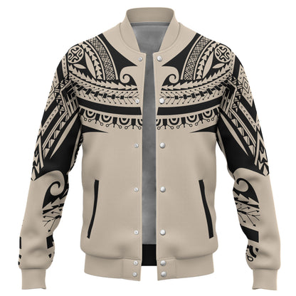 Polynesian Custom Personalised Baseball Jacket Polynesian Tattoo Style