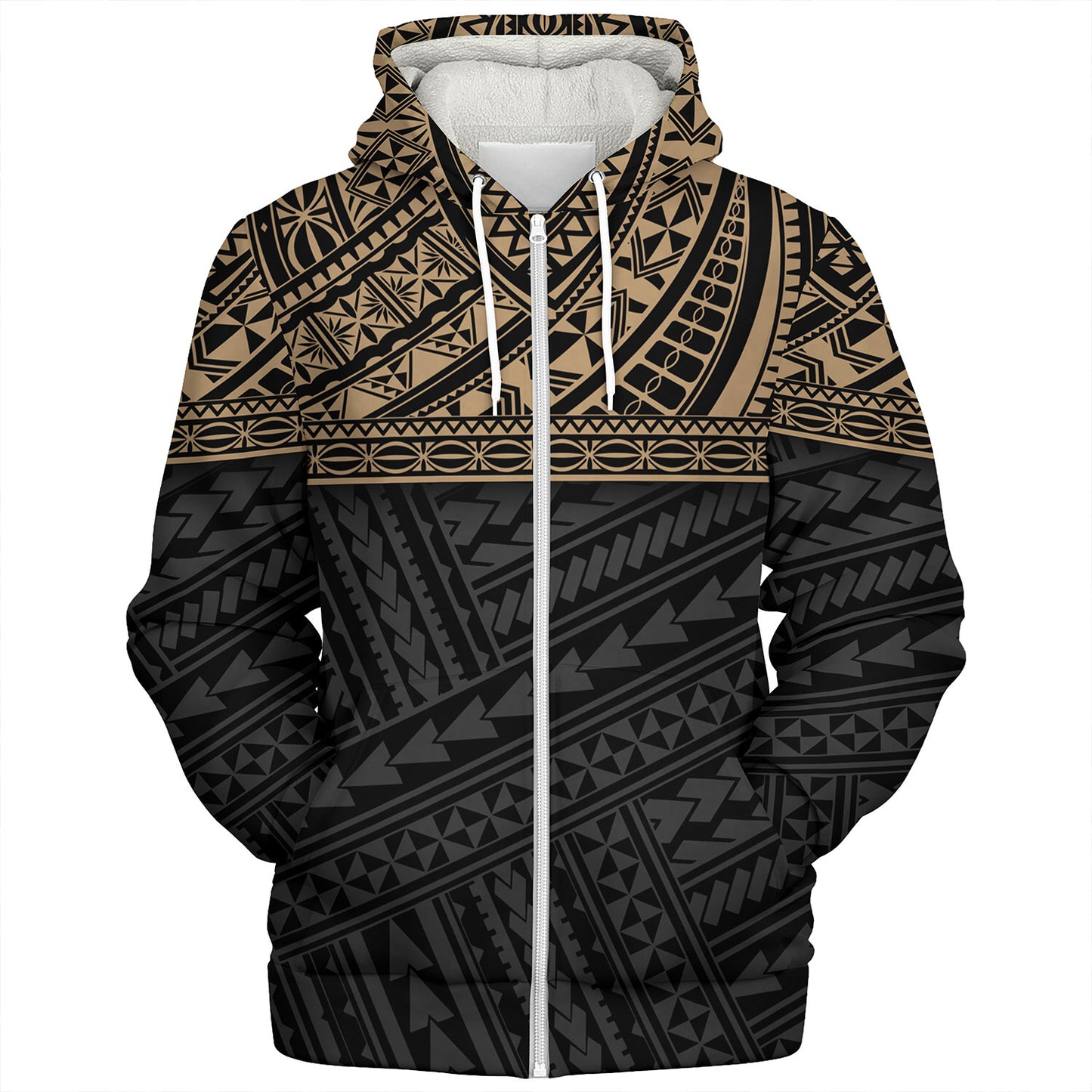 Polynesian Custom Personalised Sherpa Hoodie Polynesian Tribal Patterns