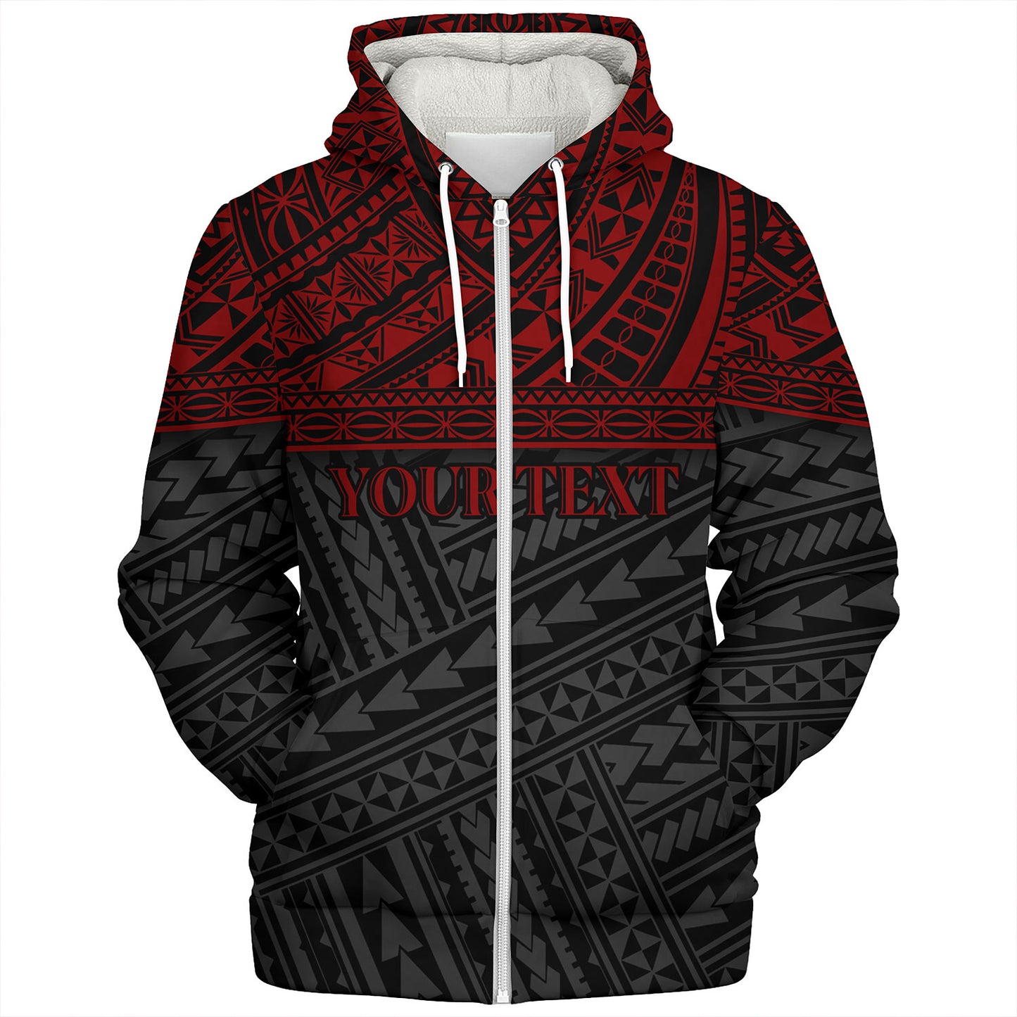 Polynesian Custom Personalised Sherpa Hoodie Polynesian Tribal Patterns