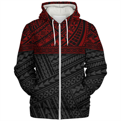 Polynesian Custom Personalised Sherpa Hoodie Polynesian Tribal Patterns