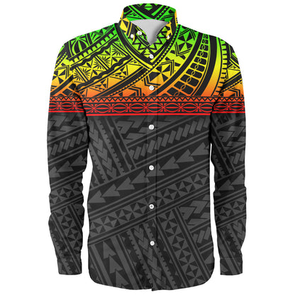 Polynesian Custom Personalised Long Sleeve Shirt Polynesian Tribal Patterns