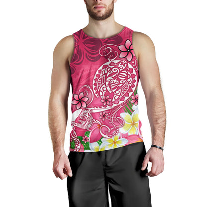 Polynesian Tank Top Turtle Plumeria Pink Color
