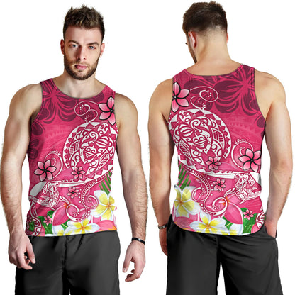 Polynesian Tank Top Turtle Plumeria Pink Color