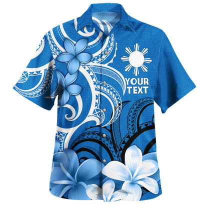Philippines Filipinos Custom Personalised Hawaiian Shirt Polynesian Floral Spirit Blue