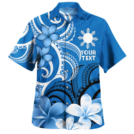 Philippines Filipinos Custom Personalised Hawaiian Shirt Polynesian Floral Spirit Blue