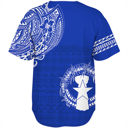 Northern Mariana Islands Baseball Shirt Polynesian Flag With Coat Of Arms