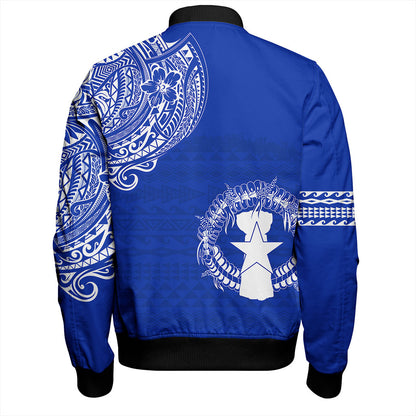 Northern Mariana Islands Bomber Jacket Polynesian Flag With Coat Of Arms