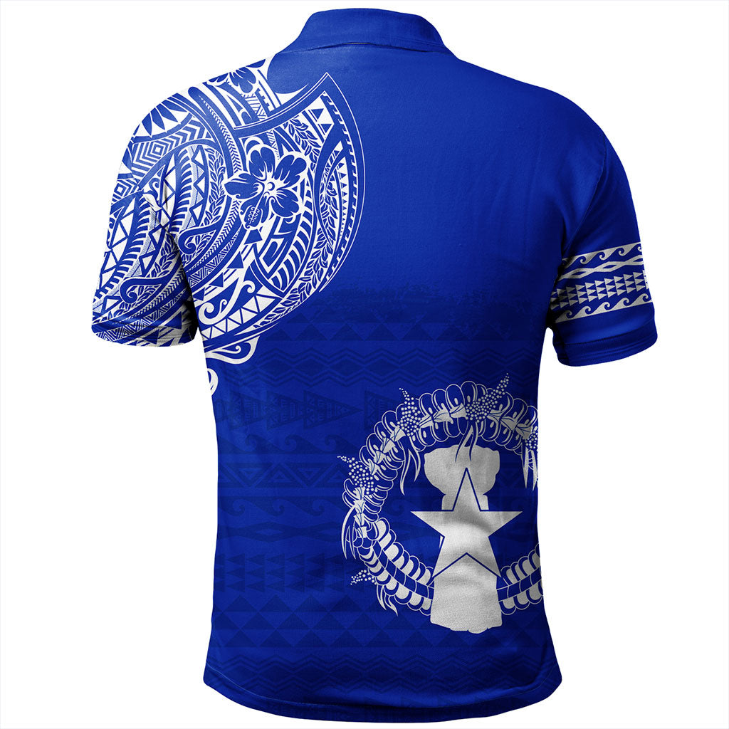 Northern Mariana Islands Polo Shirt Polynesian Flag With Coat Of Arms