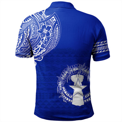 Northern Mariana Islands Polo Shirt Polynesian Flag With Coat Of Arms