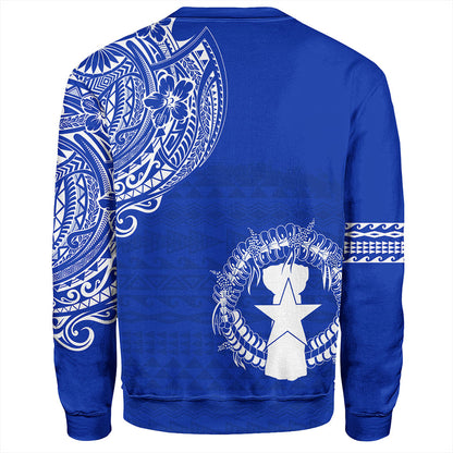 Northern Mariana Islands Sweatshirt Polynesian Flag With Coat Of Arms