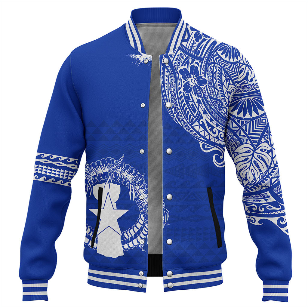 Northern Mariana Islands Baseball Jacket Polynesian Flag With Coat Of Arms