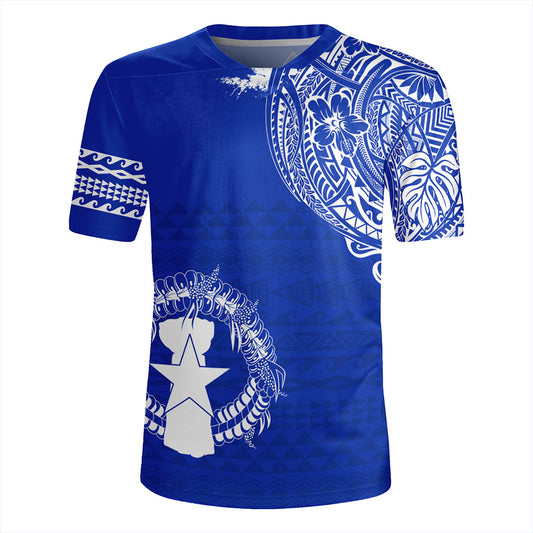 Northern Mariana Islands Rugby Jersey Polynesian Flag With Coat Of Arms
