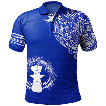 Northern Mariana Islands Polo Shirt Polynesian Flag With Coat Of Arms