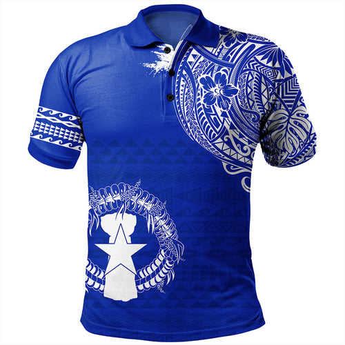 Northern Mariana Islands Polo Shirt Polynesian Flag With Coat Of Arms