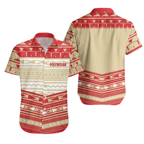 Polynesian Short Sleeve Shirt Polynesian Pattern - Red Style