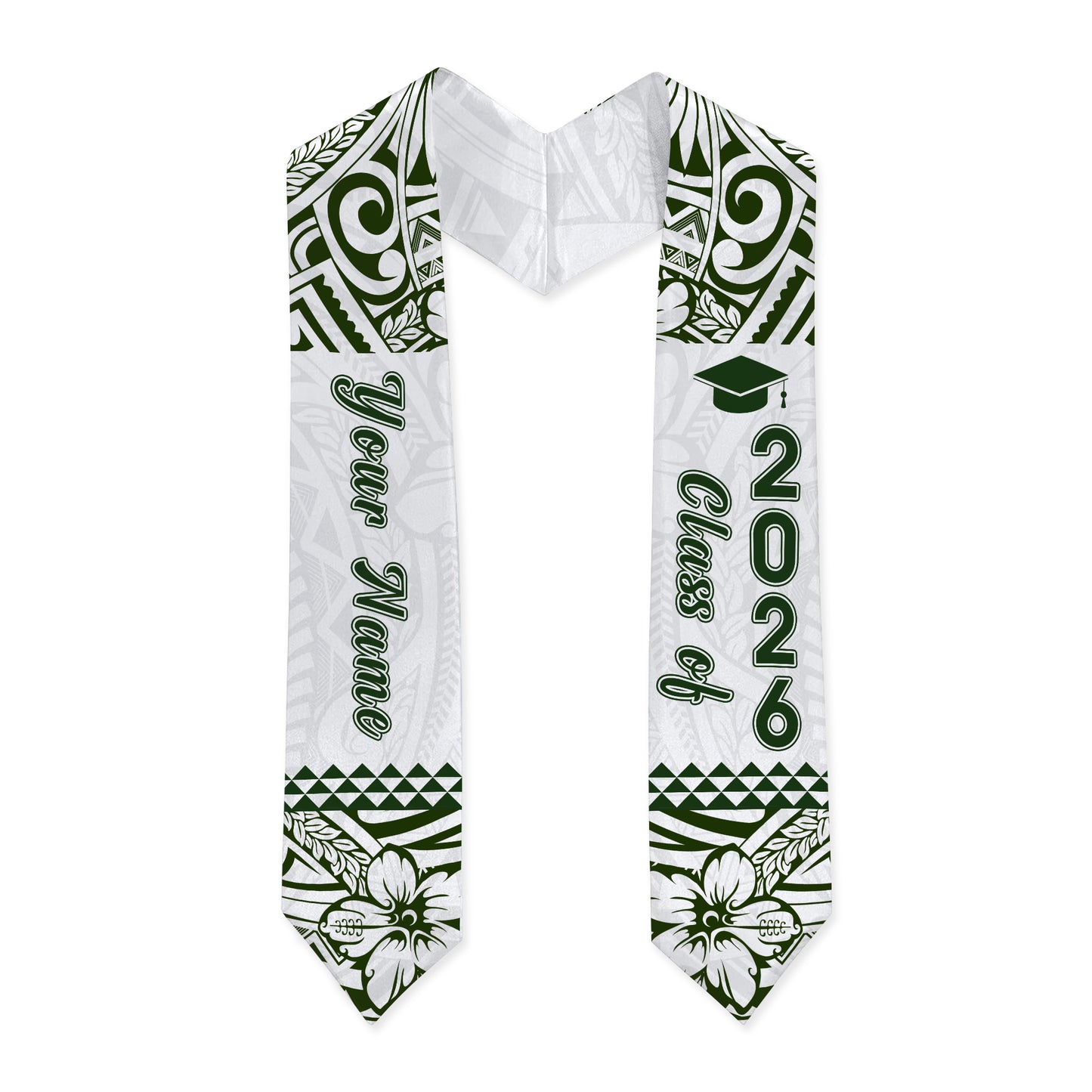 Hawaii Graduation Stole Custom Polynesian Hibiscus Tribal Style