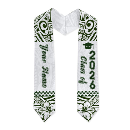 Hawaii Graduation Stole Custom Polynesian Hibiscus Tribal Style