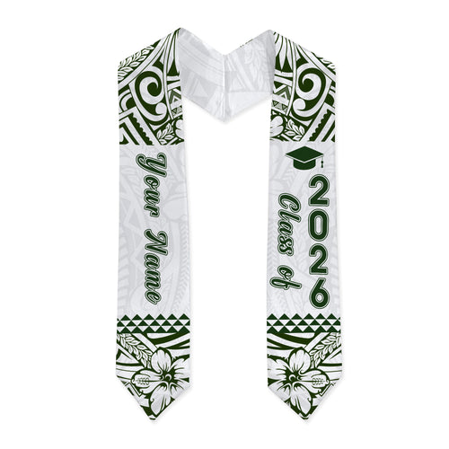 Hawaii Graduation Stole Custom Polynesian Hibiscus Tribal Style