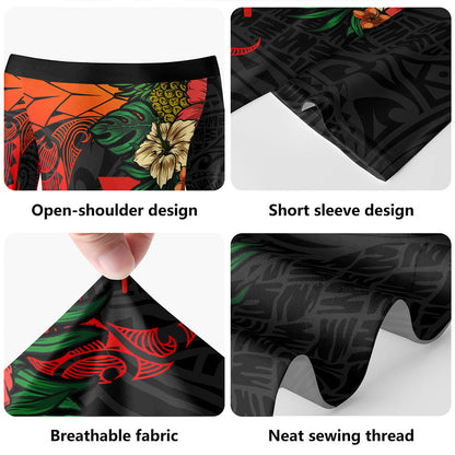 Hawaii Short Sleeve Off The Shoulder Lady Dress Polynesian Kanaka Tropical