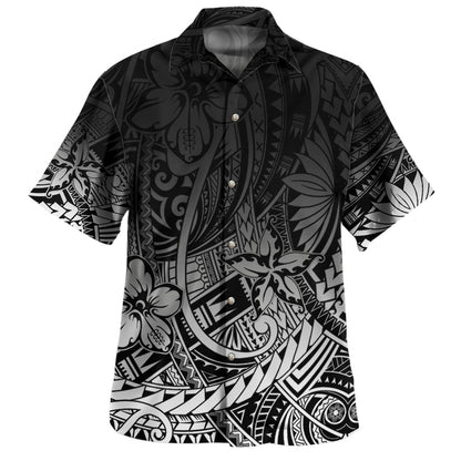 Polynesian Pattern Design With Ethnic And Floral Hawaiian Shirt