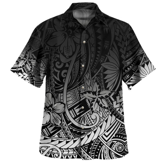 Polynesian Pattern Design With Ethnic And Floral Hawaiian Shirt