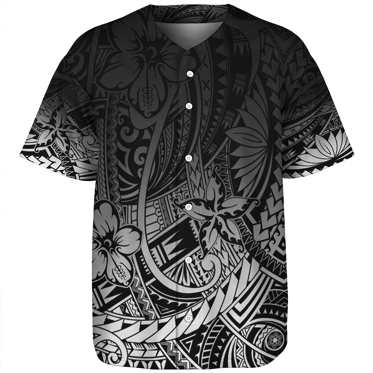 Polynesian Pattern Design With Ethnic And Floral Baseball Shirt
