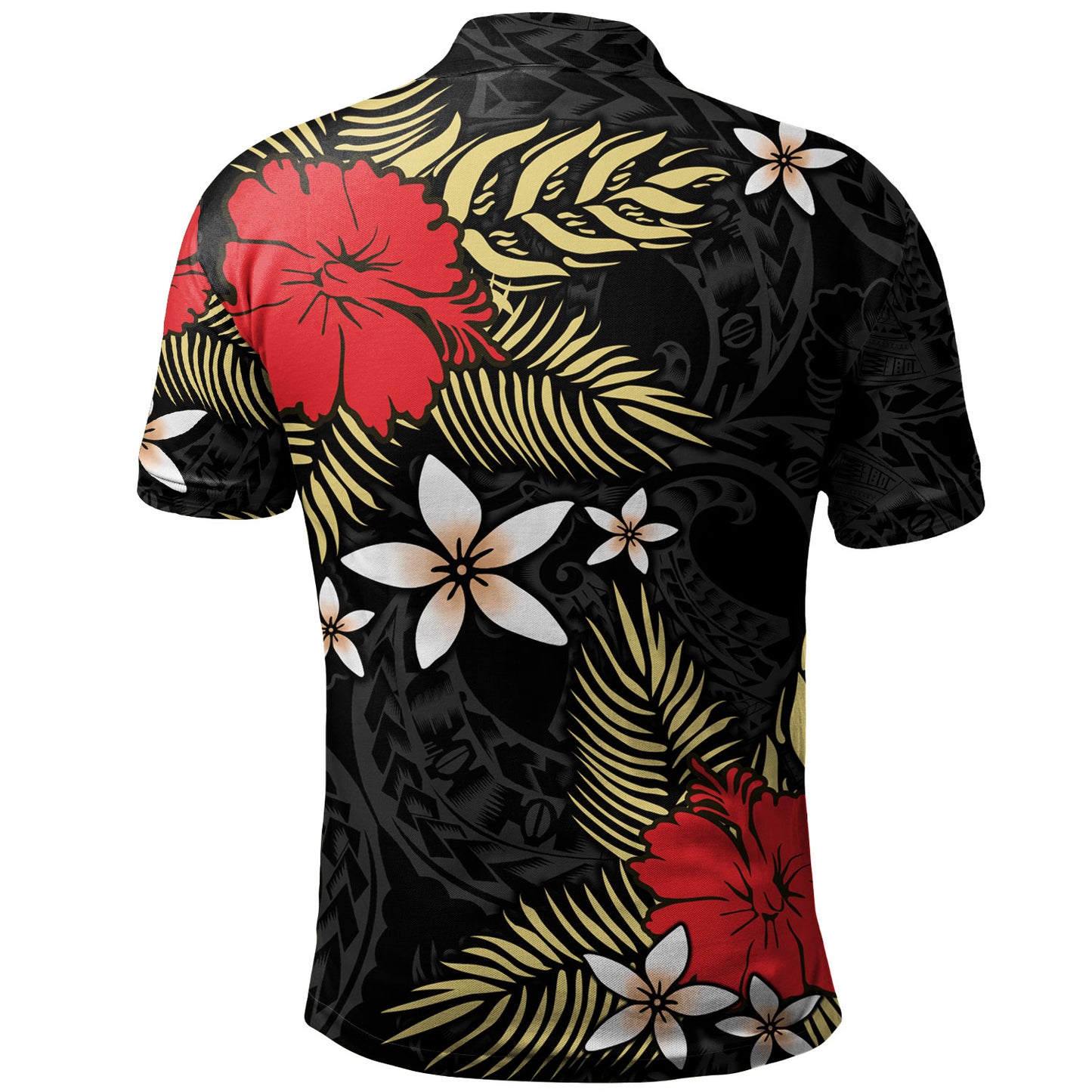 Polynesian Polo Shirt Hibiscus Plumeria Flowers Polynesian Tribal Motif Patterns