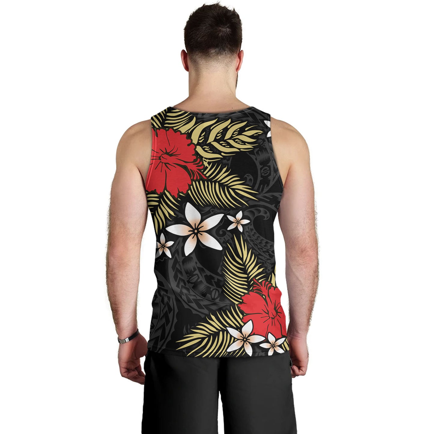 Polynesian Tank Top Hibiscus Plumeria Flowers Polynesian Tribal Motif Patterns