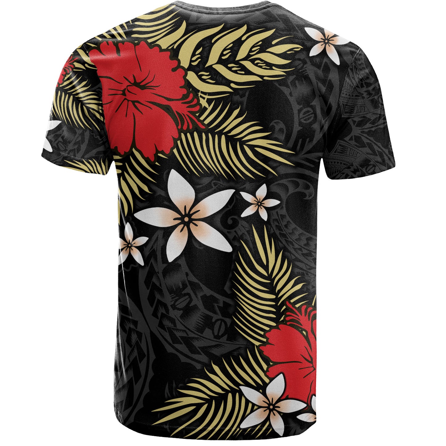Polynesian T-Shirt Hibiscus Plumeria Flowers Polynesian Tribal Motif Patterns