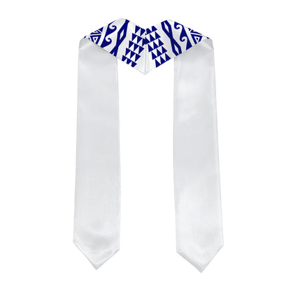 Hawaii Graduation Stole Custom Polynesian Tribal Blue White