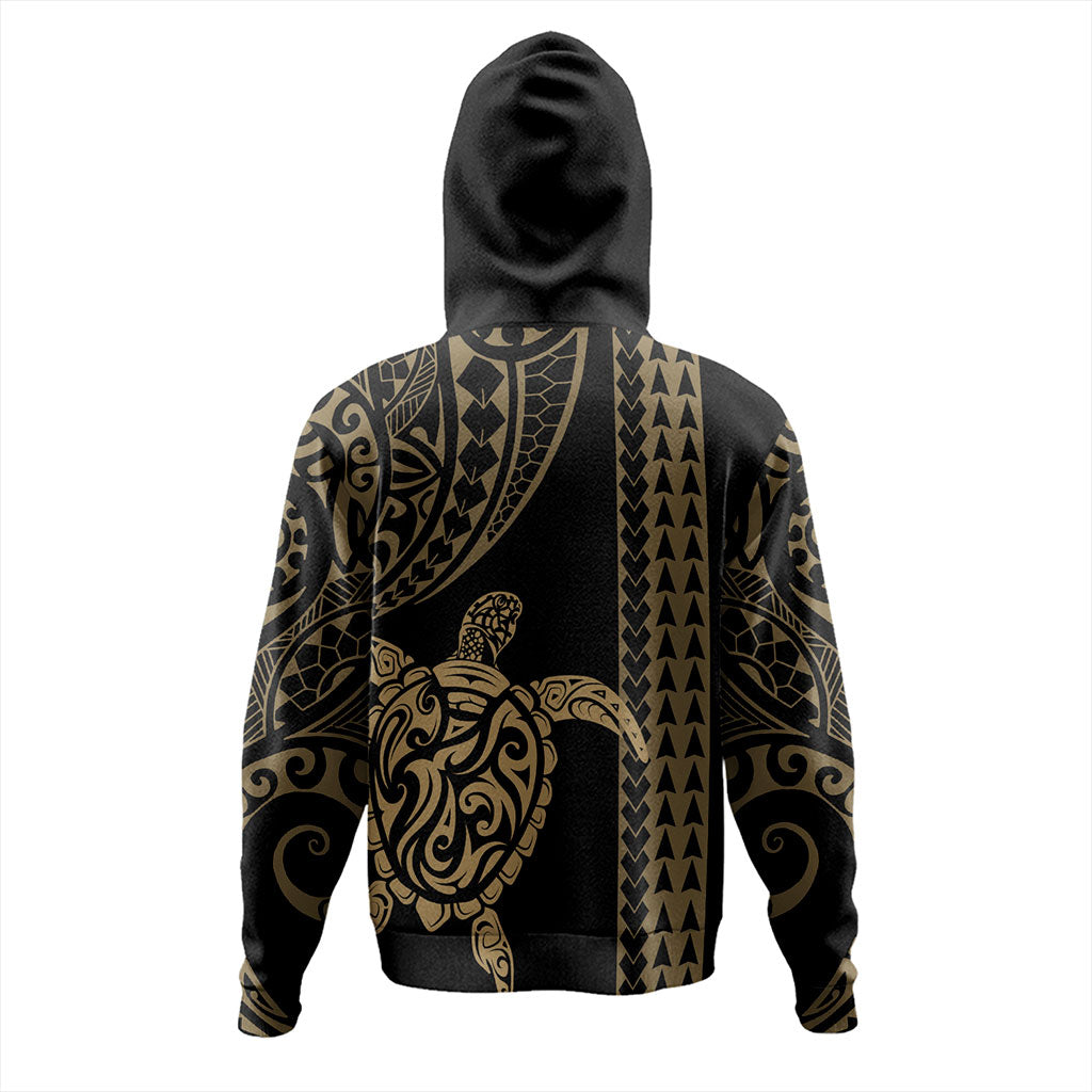 Hawaii Hoodie Polynesian Tribal Turtle Gold