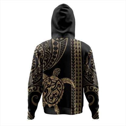 Hawaii Hoodie Polynesian Tribal Turtle Gold