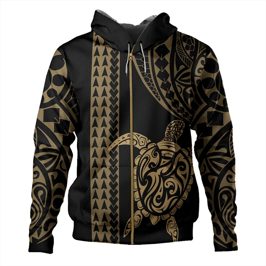 Hawaii Hoodie Polynesian Tribal Turtle Gold