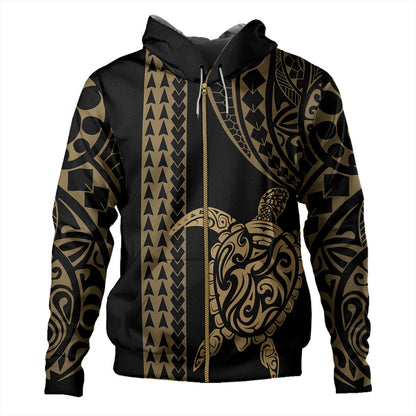 Hawaii Hoodie Polynesian Tribal Turtle Gold