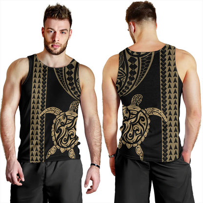 Hawaii Tank Top Polynesian Tribal Turtle Gold